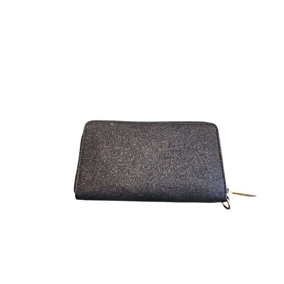 New Michael Kors Large Flat Multifunction Phone Case Wristlet Blk Glitter Wallet - Picture 11 of 16